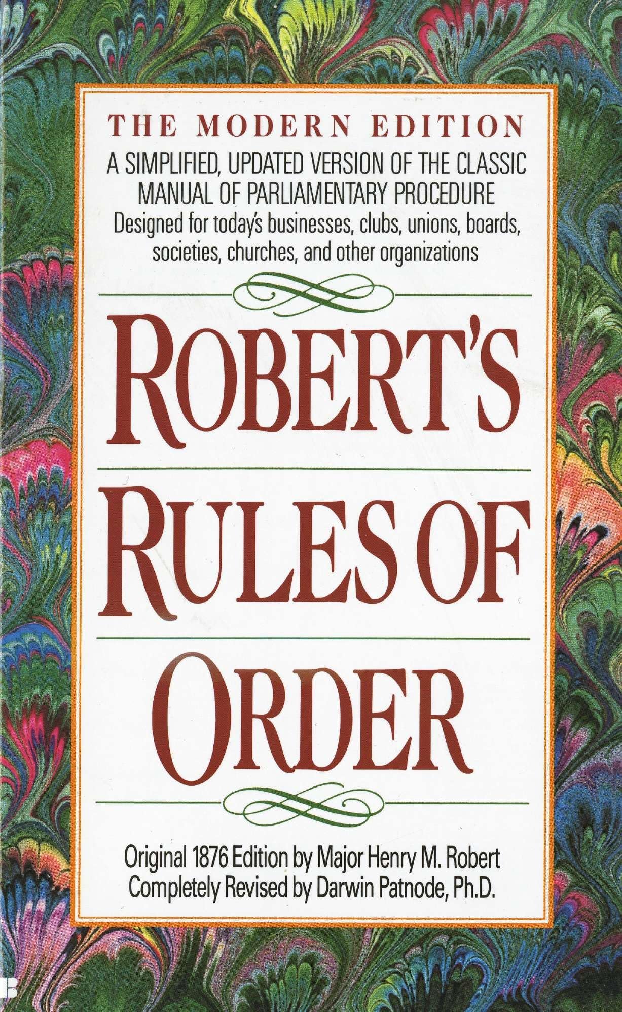 Robert's Rules of Order: A Simplified, Updated Version of the Classic Manual of Parliamentary Procedure Law