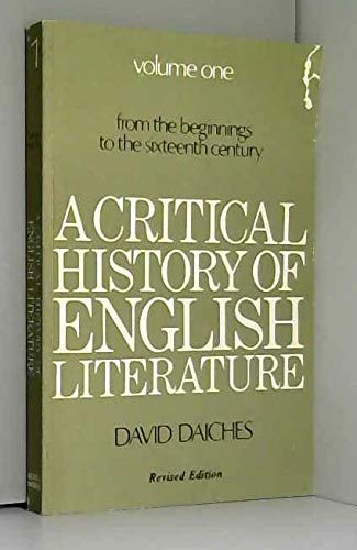 A Critical History of English Literature: v. 1 book