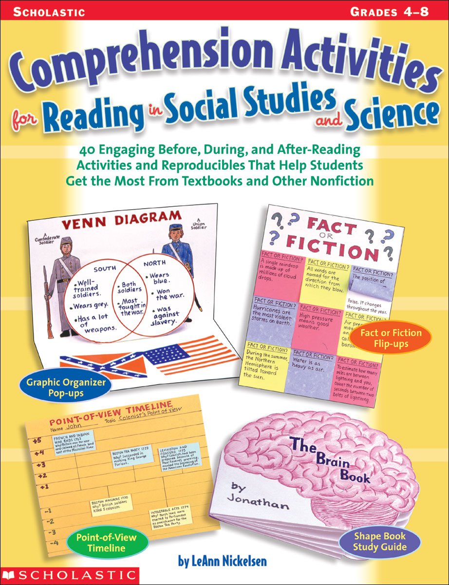 Comprehension Activities for Reading in Social Studies and Science Grades 4-8 Books