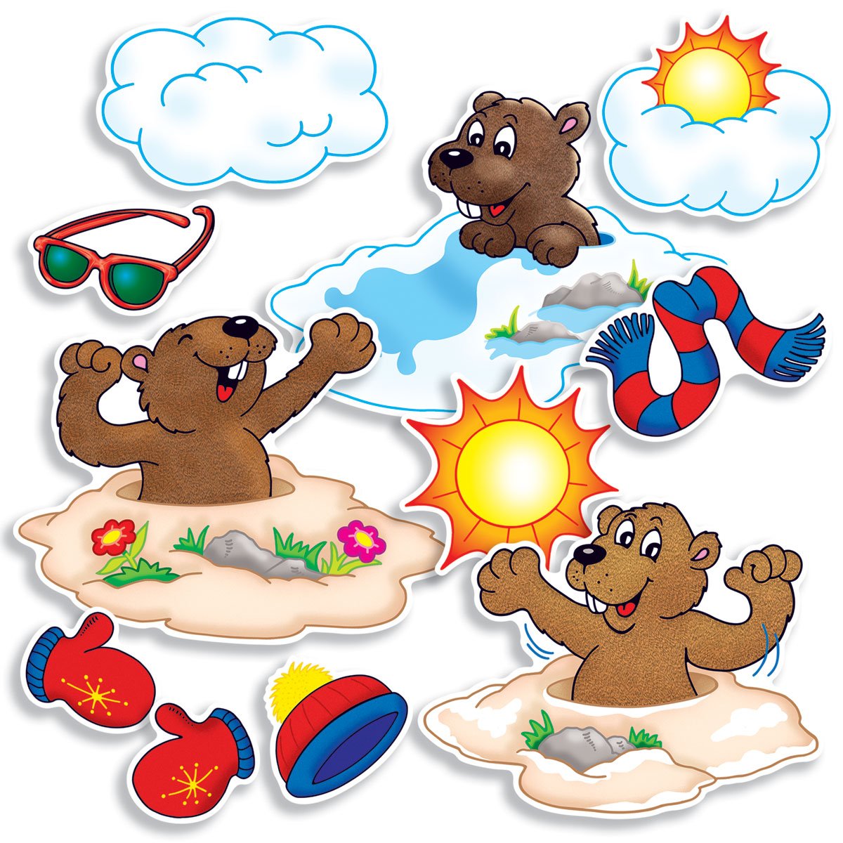 Product Image: Groundhog Day Accent Punch-Outs: Mini Bulletin Board Set!
