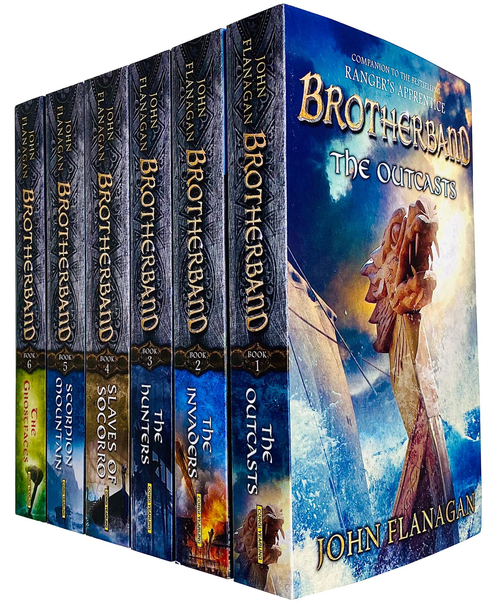 Brotherband Chronicles Series 6 Books Collection Set by John Flanagan (Outcasts, Invaders, Hunters, Slaves of Socorro, Scorpion Mountain & Ghostfaces) Fiction