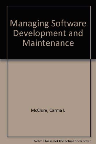 Managing Software Development and Maintenance Books