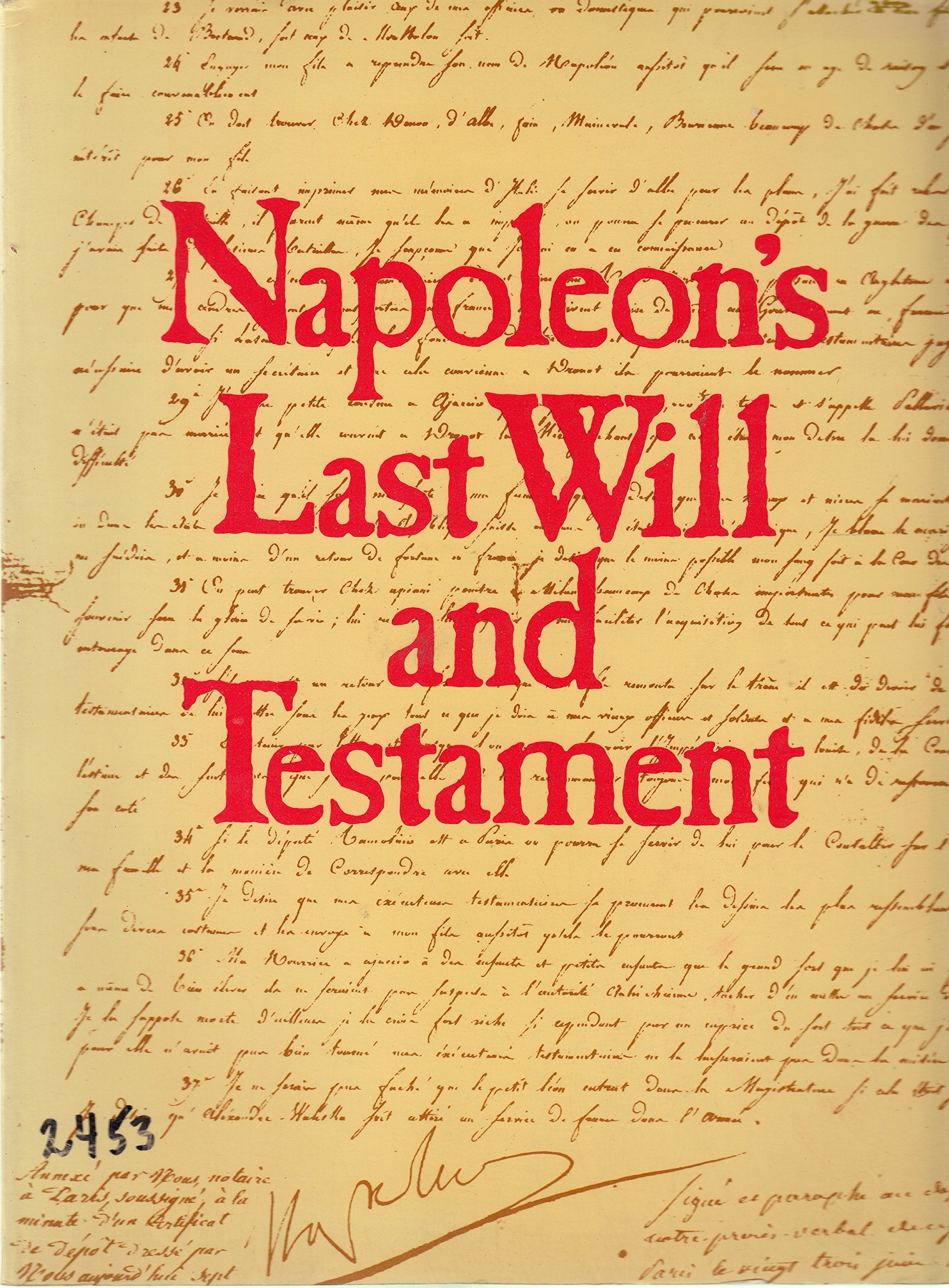Napoléon's last will and testament book