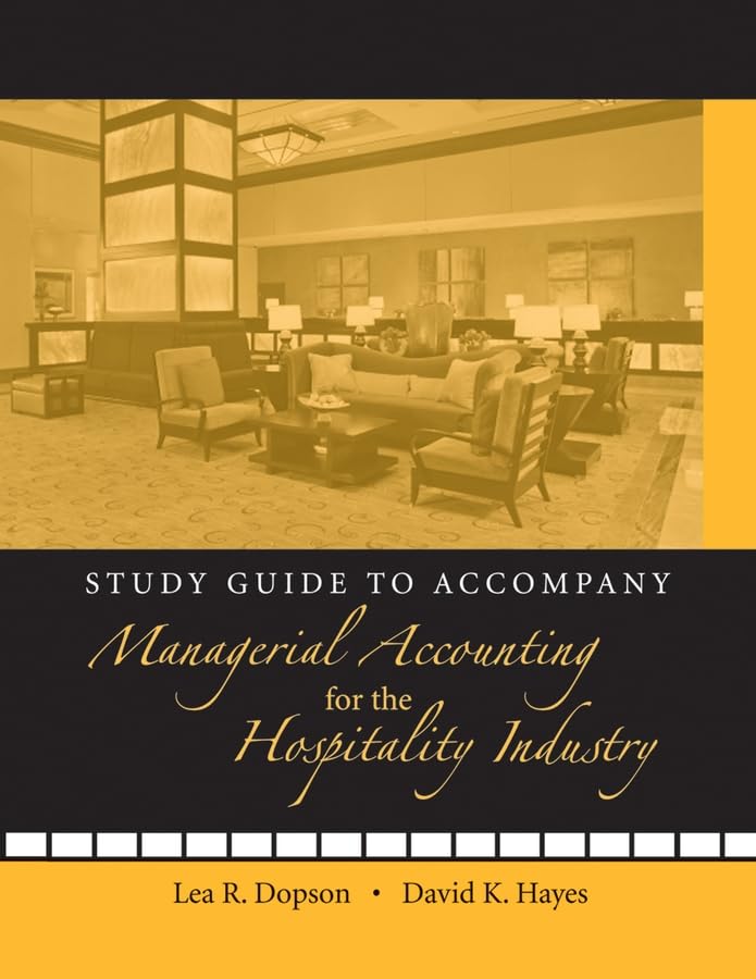 Managerial Accounting for the Hospitality Industry book