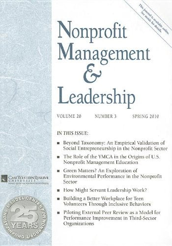 Nonprofit Management & Leadership, Volume 20, Number 3 (J-b Nml Single Issue Nonprofit Management & Leadership, Band 82) Business, Finance & Career