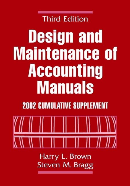 Design and Maintenance of Accounting Manuals 2002 Cumulative Supplement Business, Finance & Career