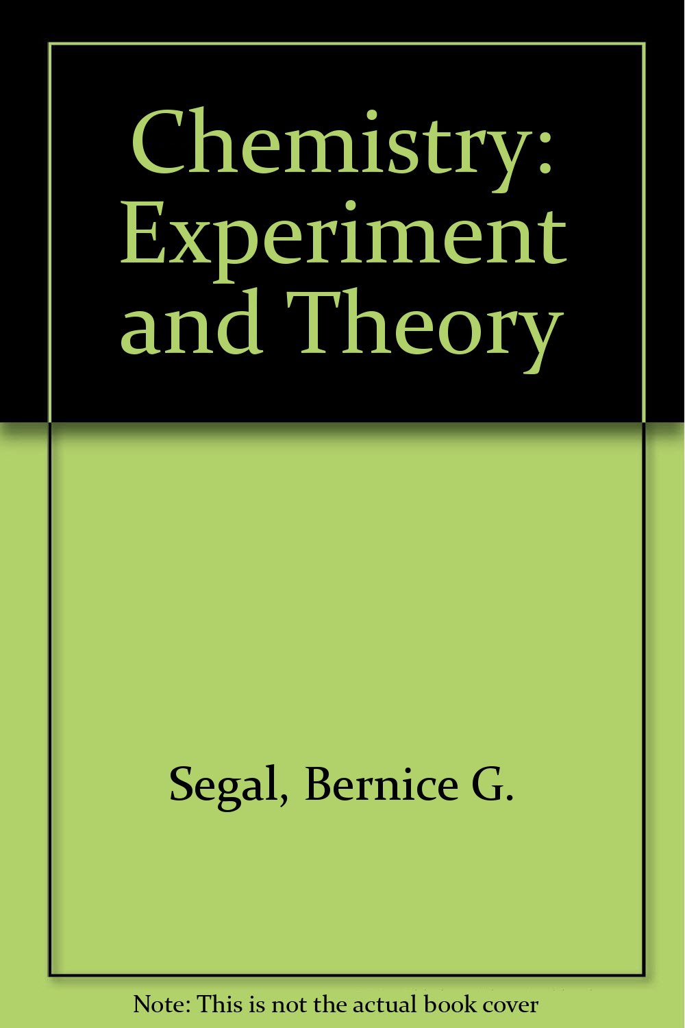 Chemistry: Experiment and Theory Natural Sciences
