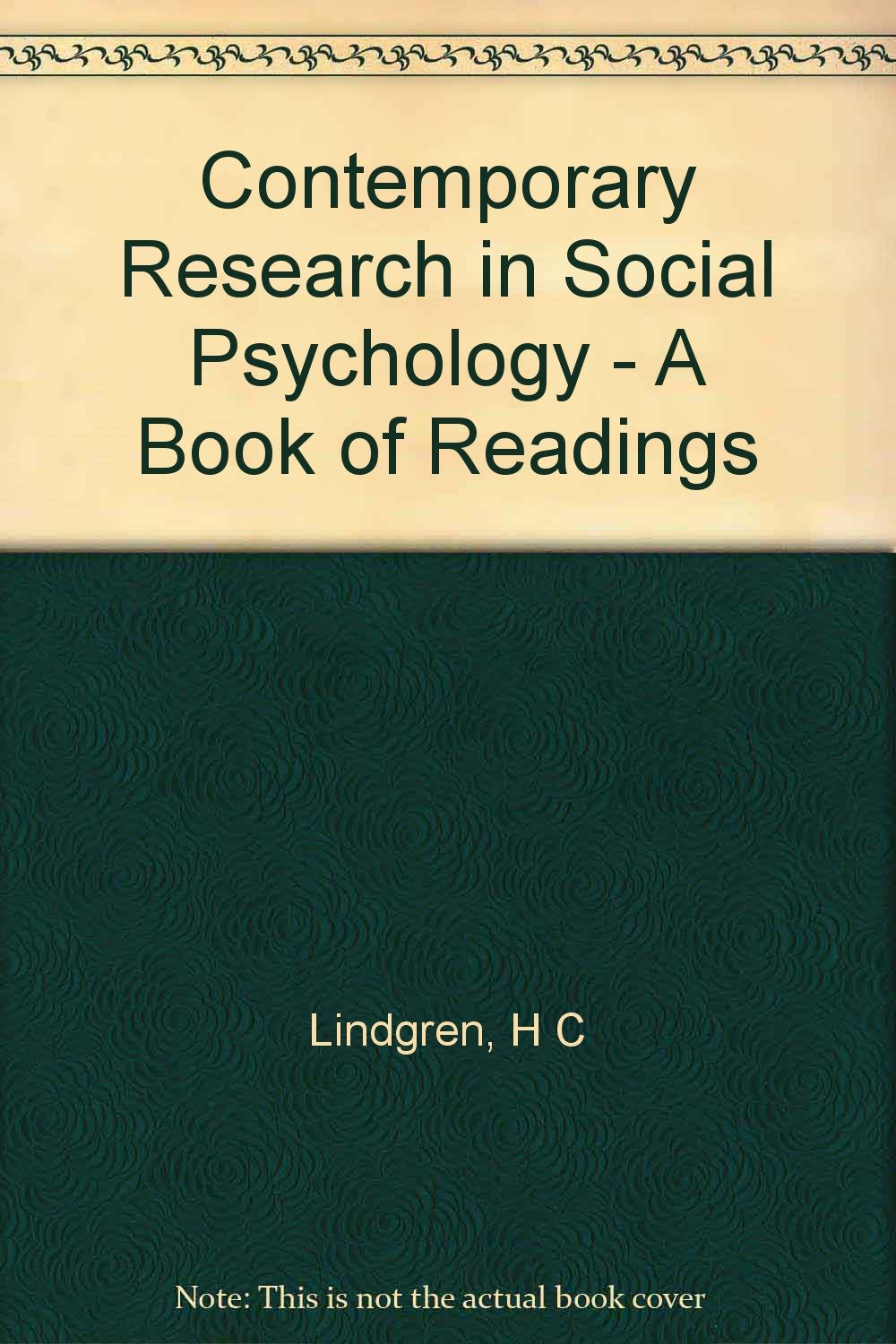 Contemporary Research in Social Psychology Psychology