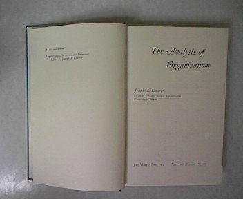 Product Image: The analysis of organizations