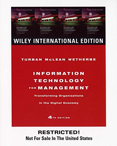Information Technology for Management: Transforming Organizations in the Digital Economy Business, Finance & Career