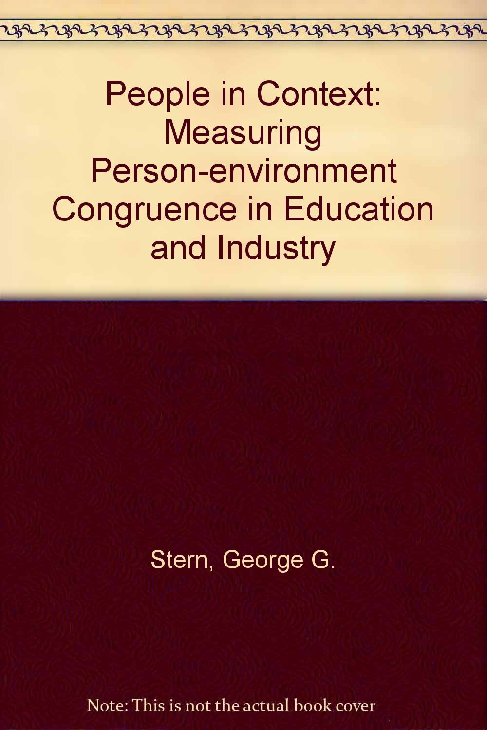 People in Context: Measuring Person-environment Congruence in Education and Industry Learning & Reference