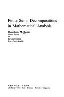 Finite Sums Decompositions in Mathematical Analysis (Pure & Applied Mathematics) Mathematics