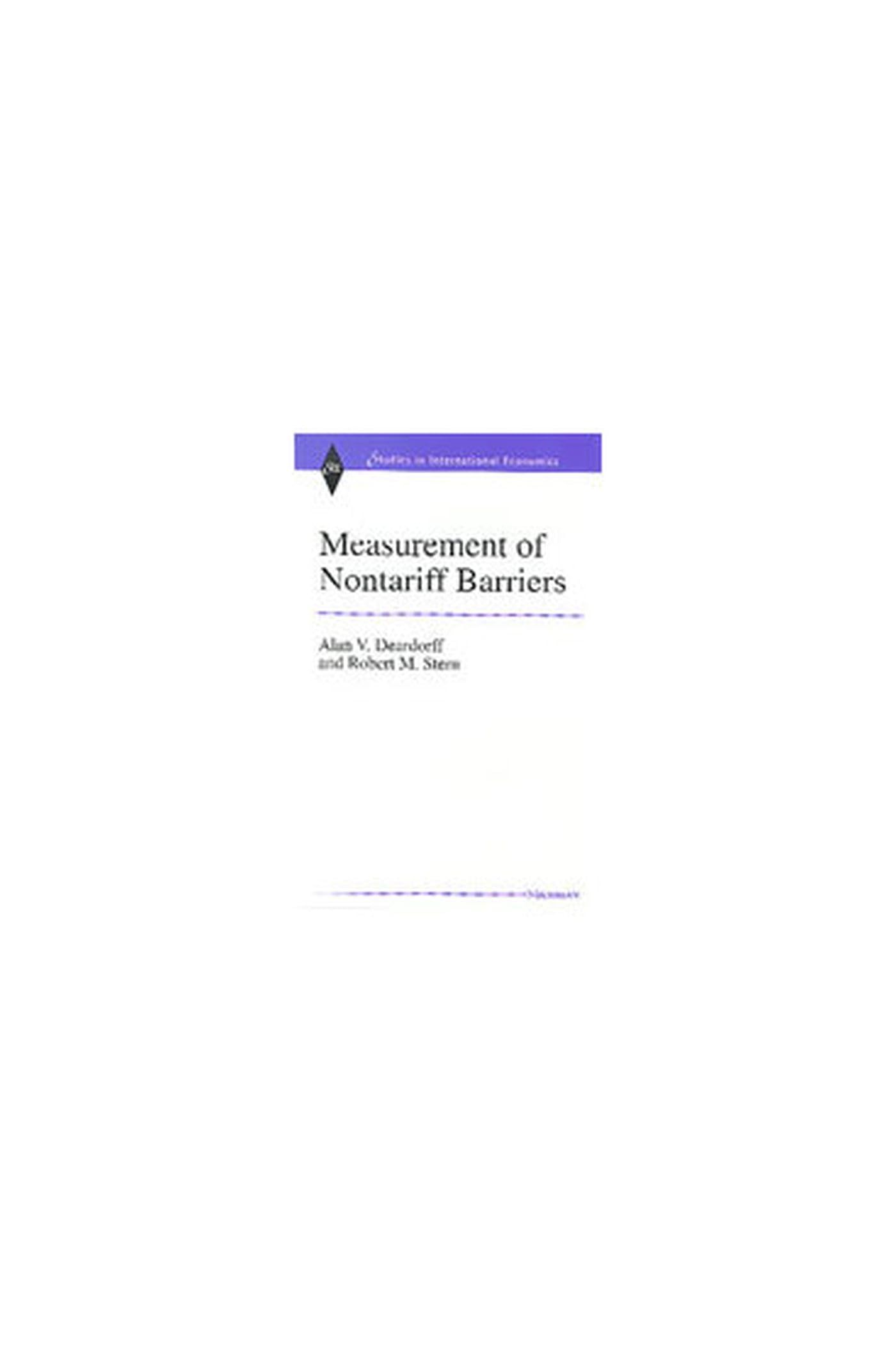 Measurement of Nontariff Barriers (Studies in International Economics) Law