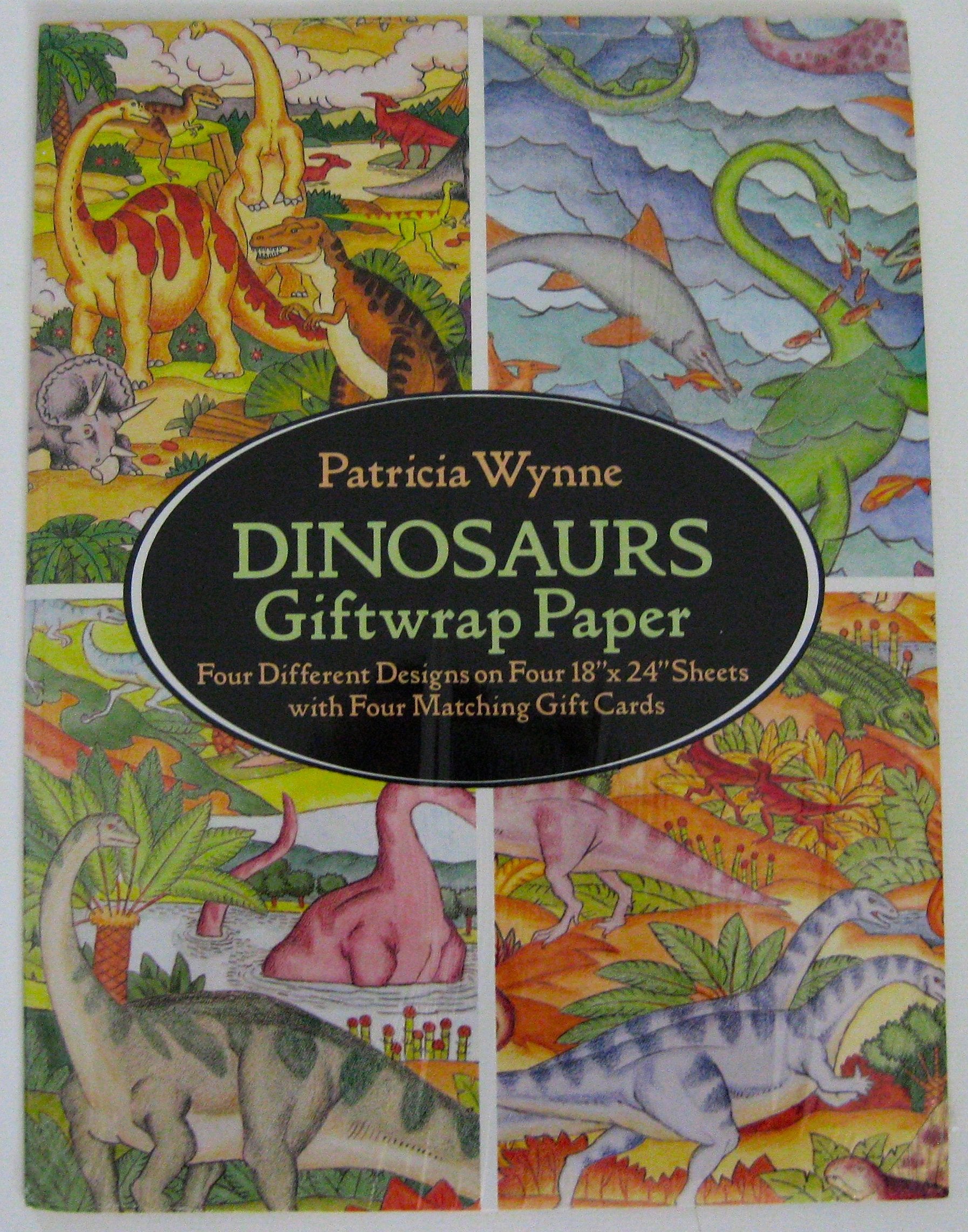 Dinosaurs Giftwrap Paper: Four Different Designs, Cards Inc. Hobbies & Crafts