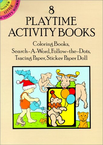 8 Playtime Activity Books: Coloring Books, Search-A-Word, Follow-The-Dots, Tracing Paper, Sticker Paper Doll Tiptoi & Games