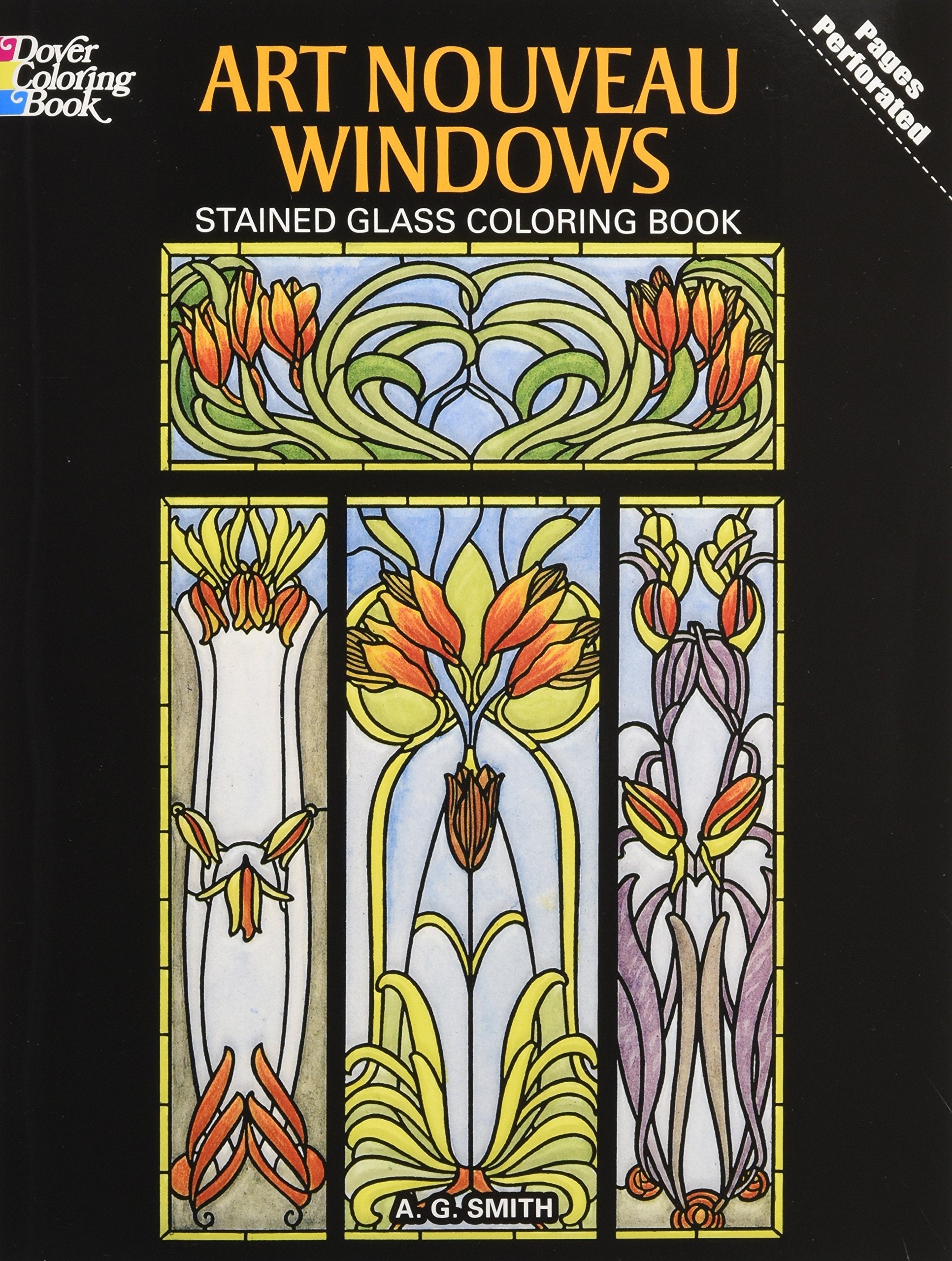 Art Nouveau Windows Stained Glass Coloring Book (Dover Design Stained Glass Coloring Book) book
