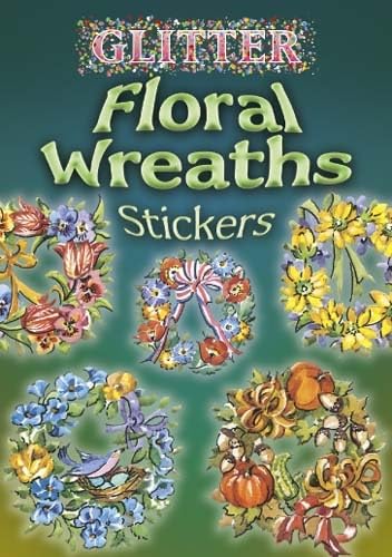 Glitter Floral Wreaths Stickers Hobbies & Crafts