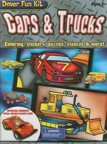 Cars & Trucks Fun Kit: Coloring, Stickers, Puzzles, Stencils & More! (Dover Fun Kit) Non-fiction