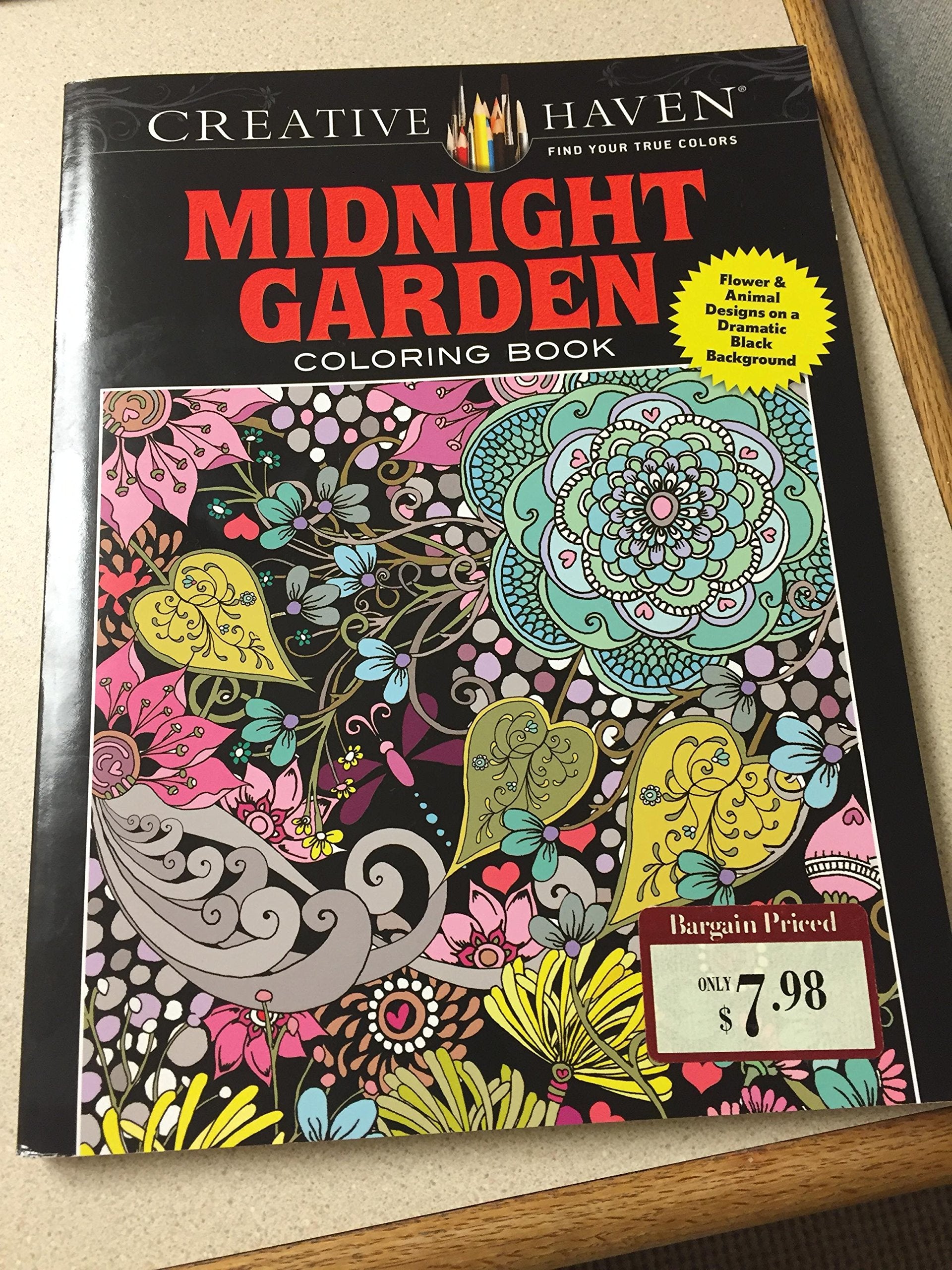 Creative Haven Midnight Garden Coloring Book: Heart & Flower Designs on a Dramatic Black Background (Creative Haven Coloring Books) by Lindsey Boylan (2015-09-16) Books