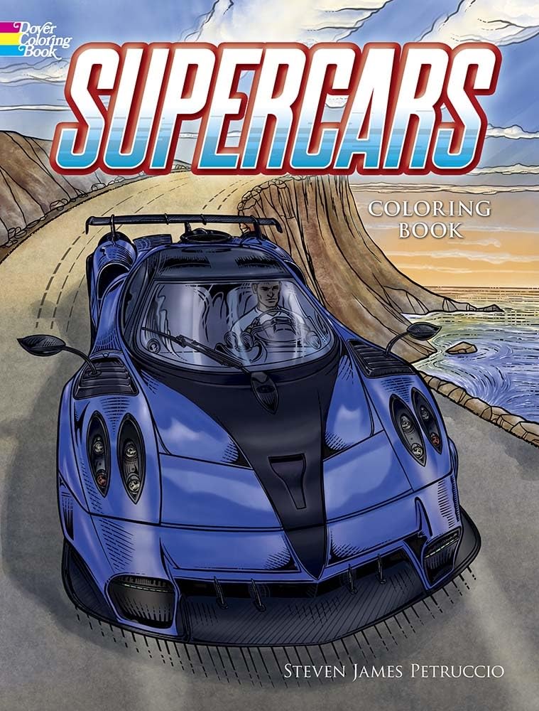 Supercars Coloring Book (Dover Planes Trains Automobiles Coloring) Hobbies & Crafts