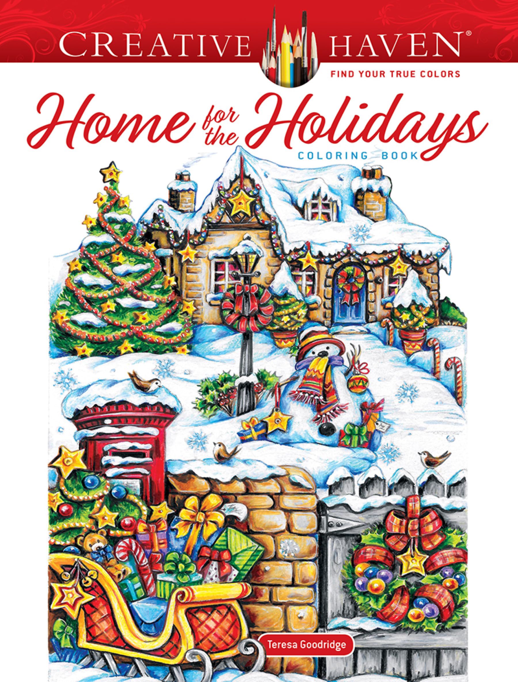 Creative Haven Home for the Holidays Coloring Book Hobbies & Crafts