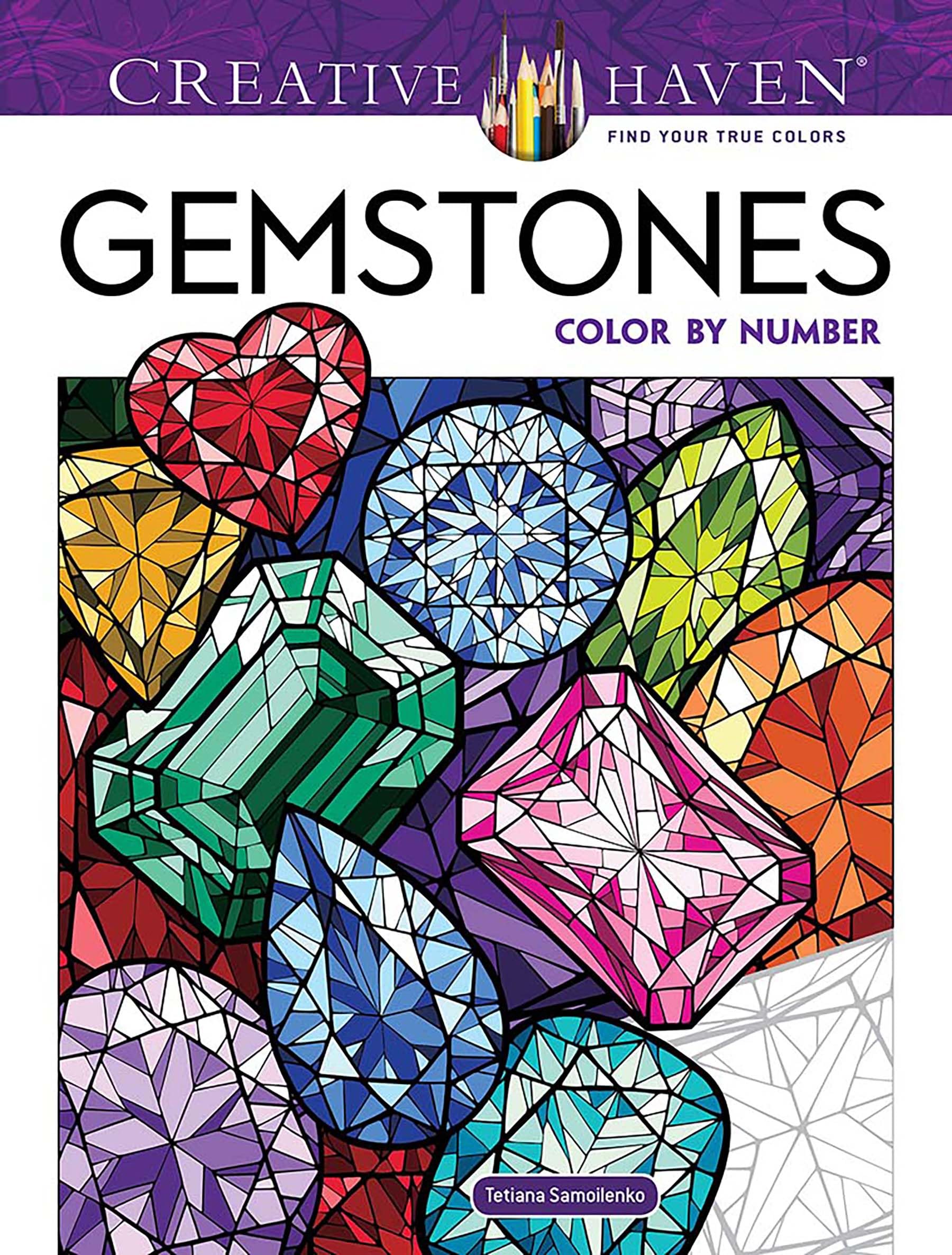 Creative Haven Gemstones Color by Number (Adult Coloring Books: Art & Design) Film, Art & Culture