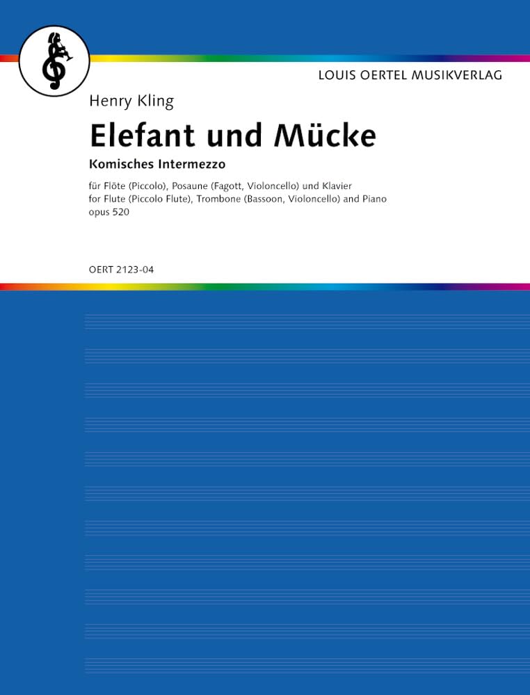 Elefant und Mücke: Komisches Intermezzo. op. 520. Piccoloflöte (Trompete), Posaune und Klavier. Sheet Music