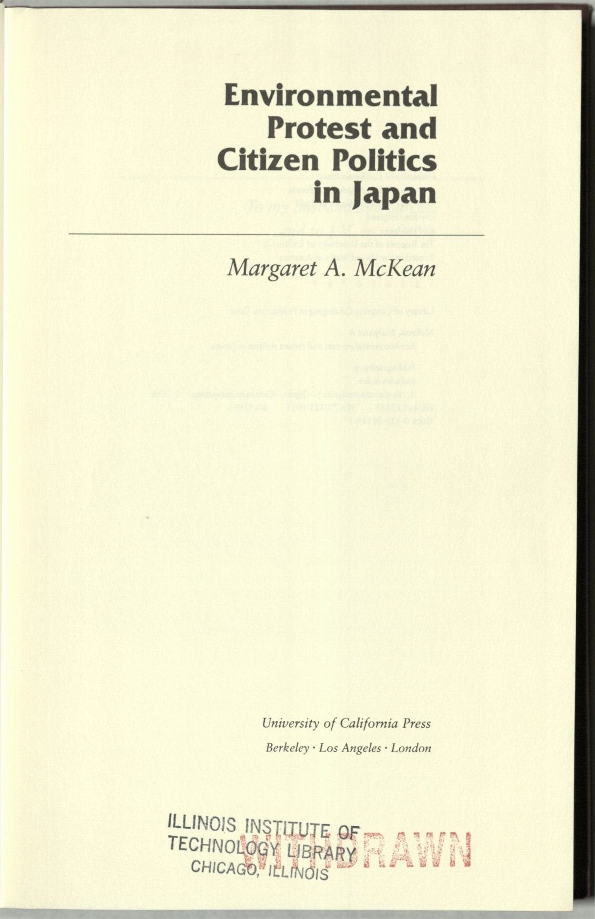 Environmental Protest and Citizen Politics in Japan Social Sciences