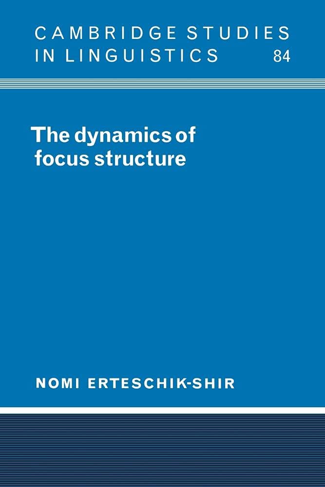 The Dynamics of Focus Structure (Cambridge Studies in Linguistics, 84, Band 84) Social Sciences