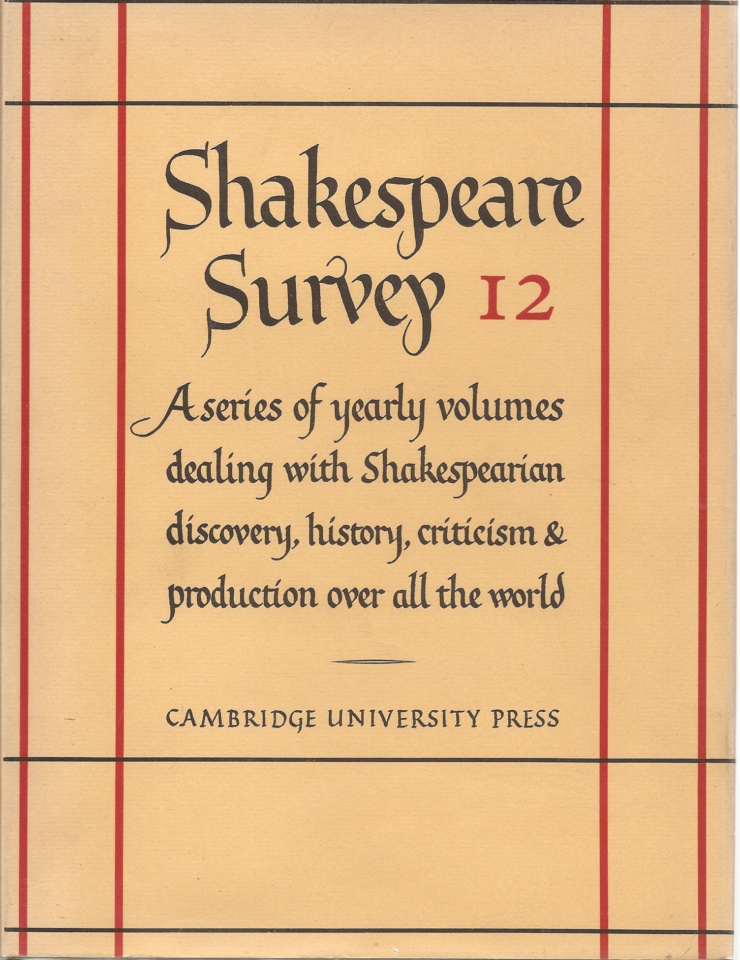 Shakespeare Survey: Volume 12, Elizabethan Theatre book