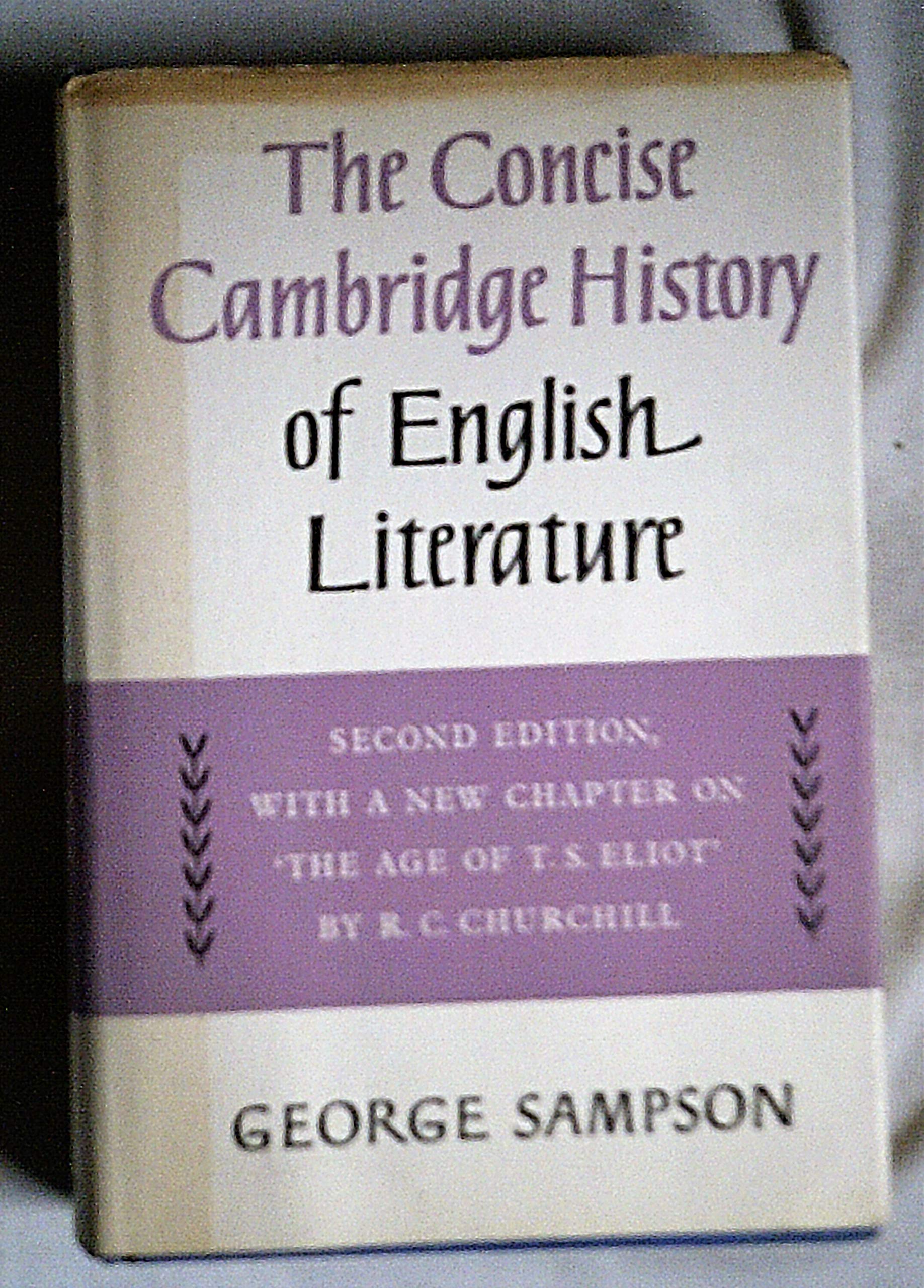 A Concise Cambridge History of English Literature Contemporary literature