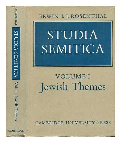 Studia Semitica Jewish Themes (Oriental Publications Series 16 and 17) Contemporary literature