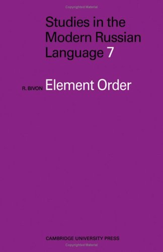 Product Image: Element Order (Studies in the Modern Russian Language)