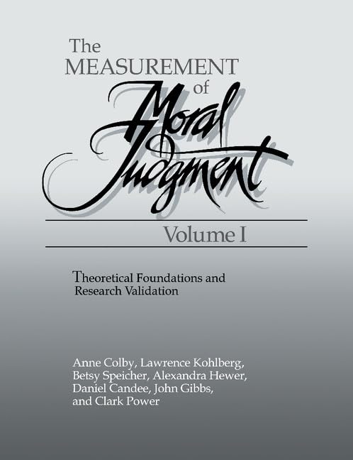 The Measurement of Moral Judgment 2 Volume Set Psychology