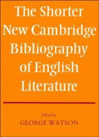 The Shorter New Cambridge Bibliography of English Literature book