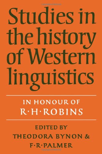Studies in the History of Western Linguistics Social Sciences
