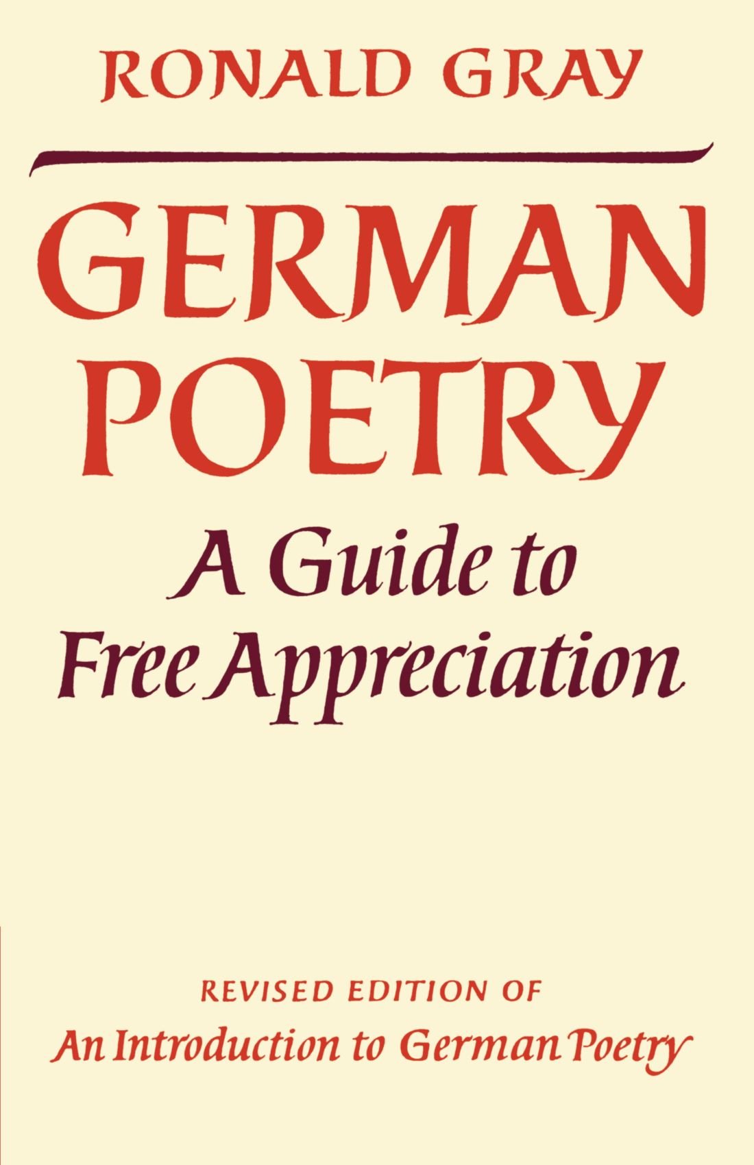 German Poetry: A Guide to Free Appreciation book