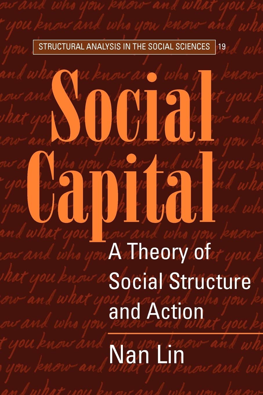 Social Capital: A Theory of Social Structure and Action (Structural Analysis in the Social Sciences, 19) Social Sciences