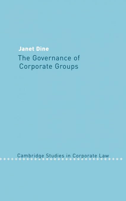 The Governance of Corporate Groups book