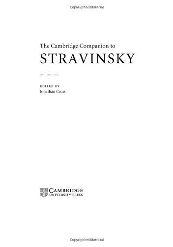 The Cambridge Companion to Stravinsky (Cambridge Companions to Music) Arts & Music