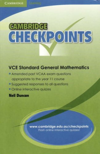 Cambridge Checkpoints Vce Standard General Maths Mathematics