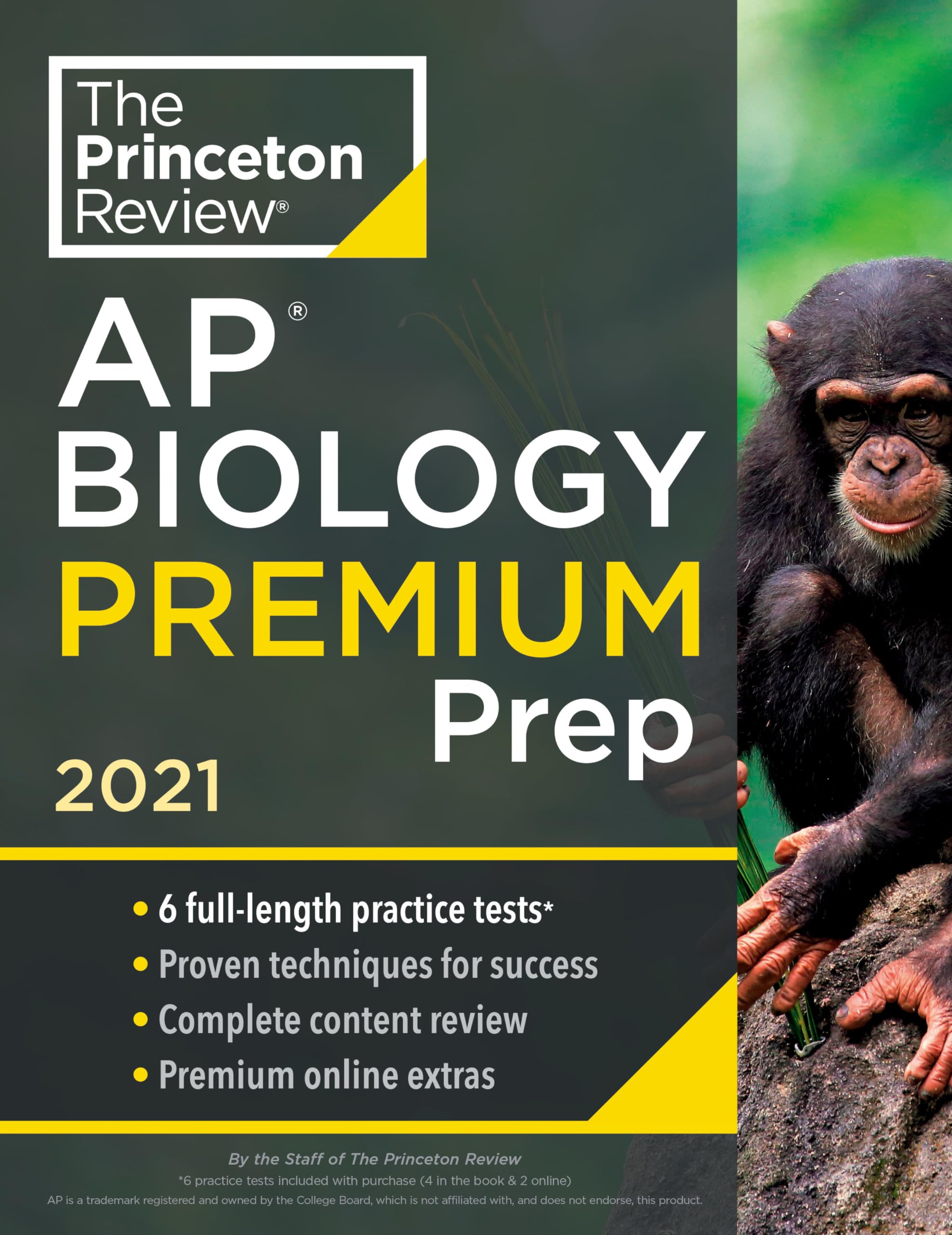 Princeton Review AP Biology Premium Prep, 2021: 6 Practice Tests + Complete Content Review + Strategies & Techniques (2021) (College Test Preparation) Education & Training