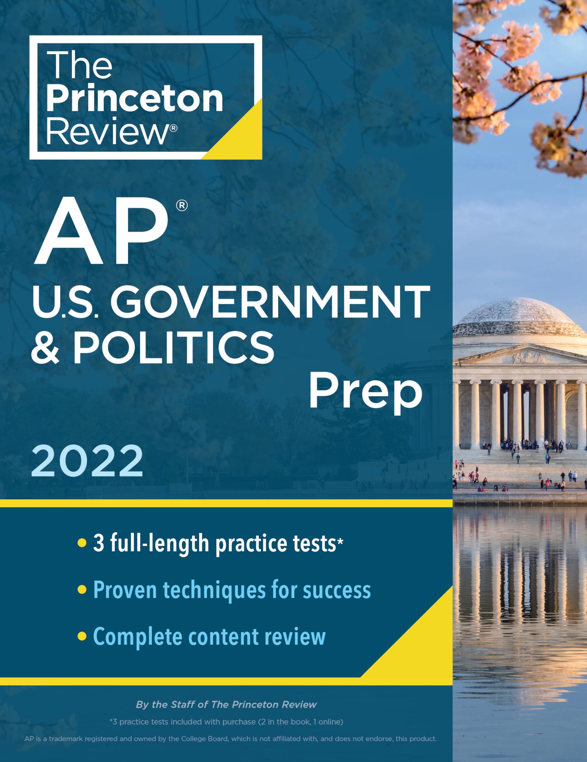 Princeton Review AP U.S. Government & Politics Prep, 2022: Practice Tests + Complete Content Review + Strategies & Techniques (2022) (College Test Preparation) Social Sciences