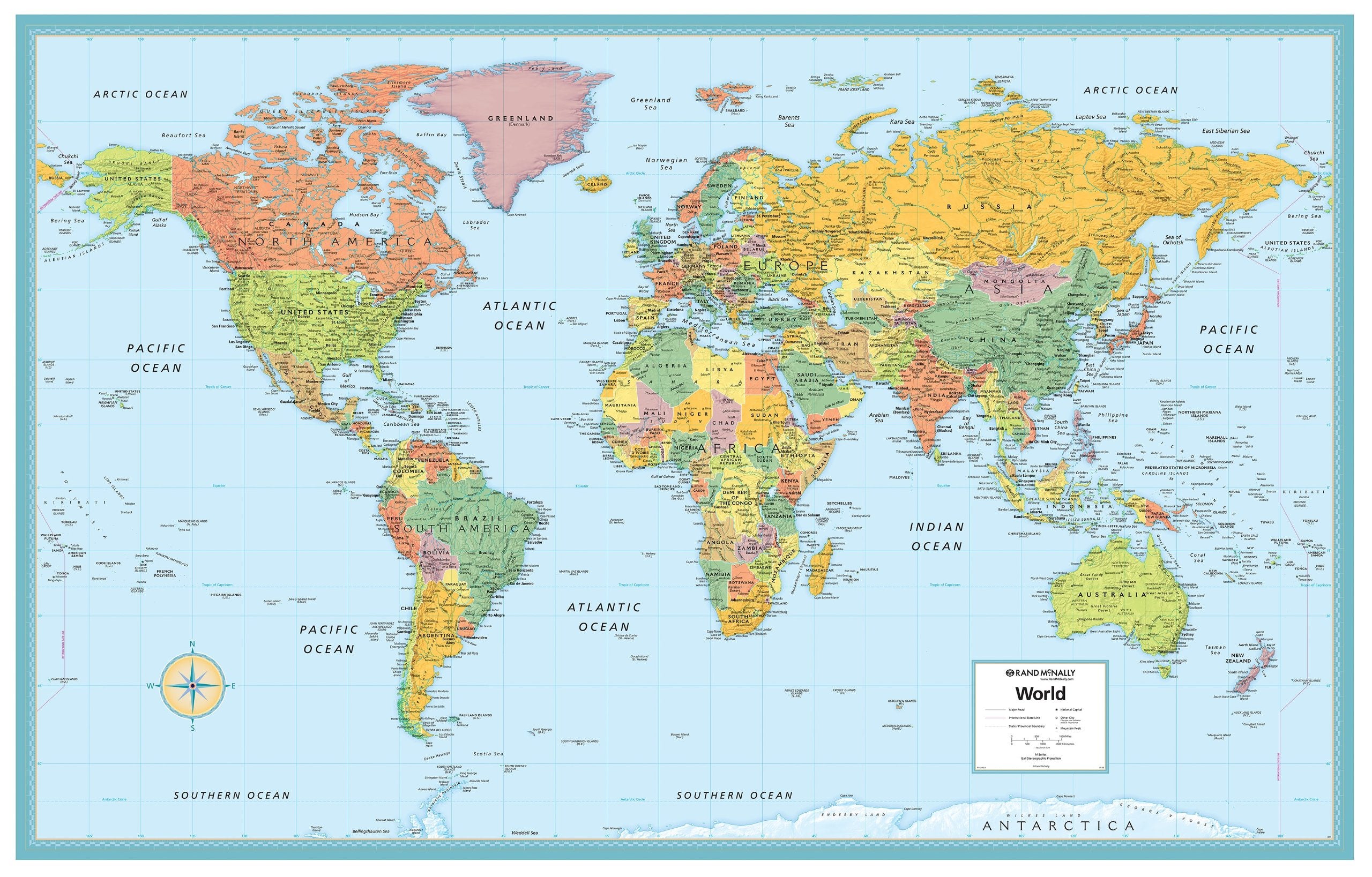Rand McNally World Wall Map: M Series Learning & Reference