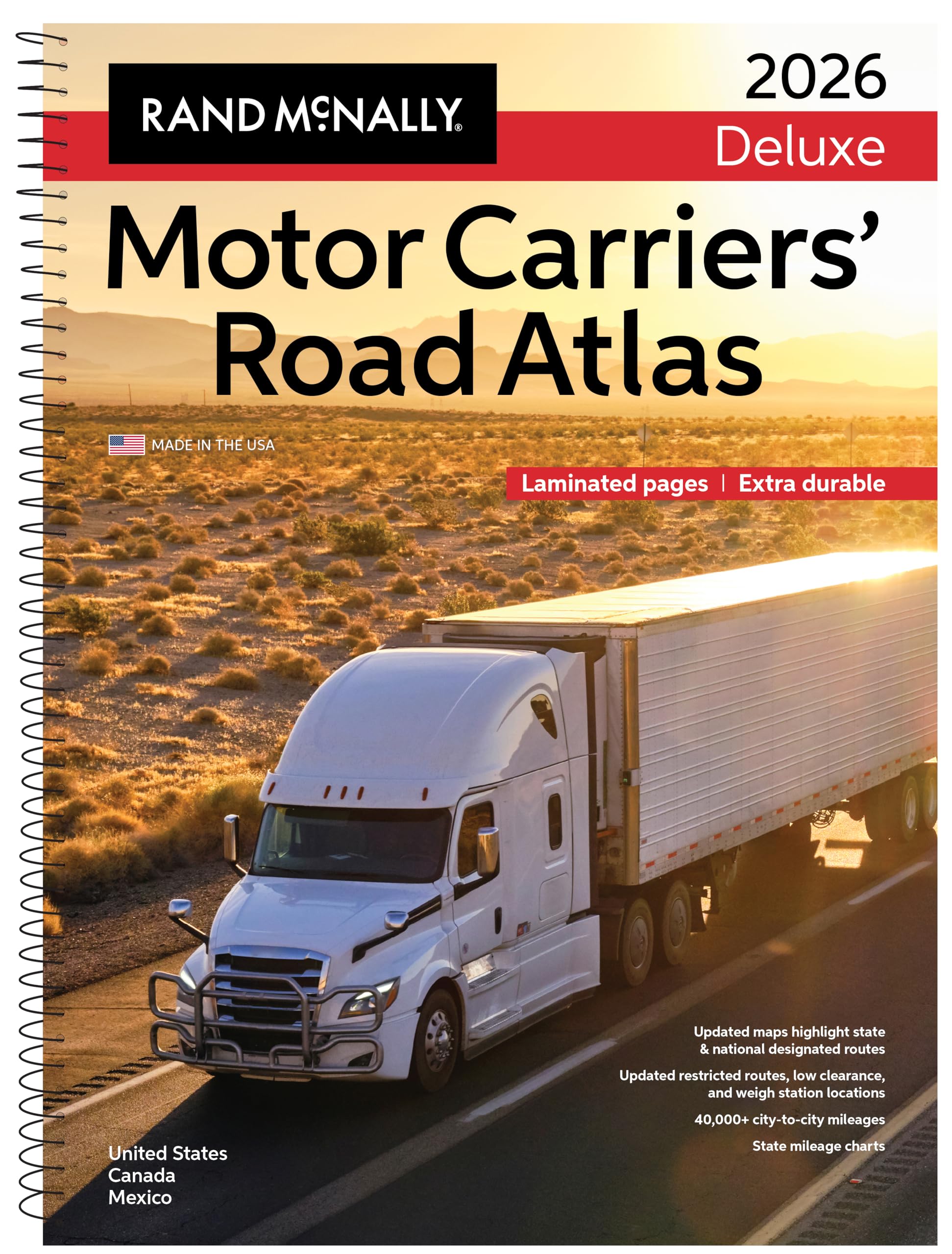 Motor Carriers' Road Atlas 2026: United States, Canada, Mexico (Rand McNally Motor Carriers' Road Atlas DELUXE EDITION) Learning & Reference