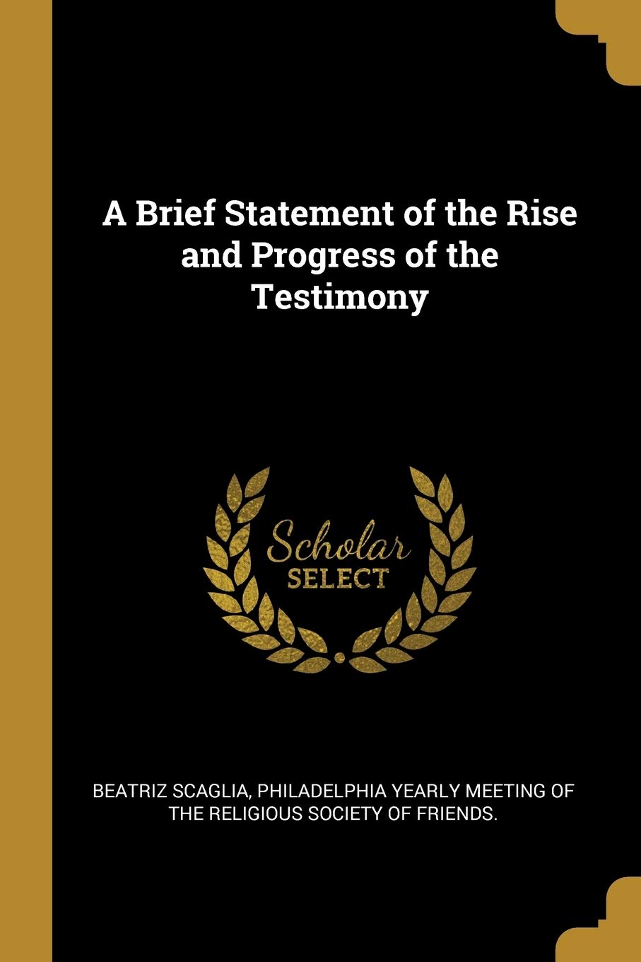 A Brief Statement of the Rise and Progress of the Testimony Politics & History