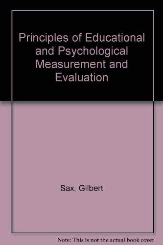 Principles of Educational and Psychological Measurement and Evaluation Books