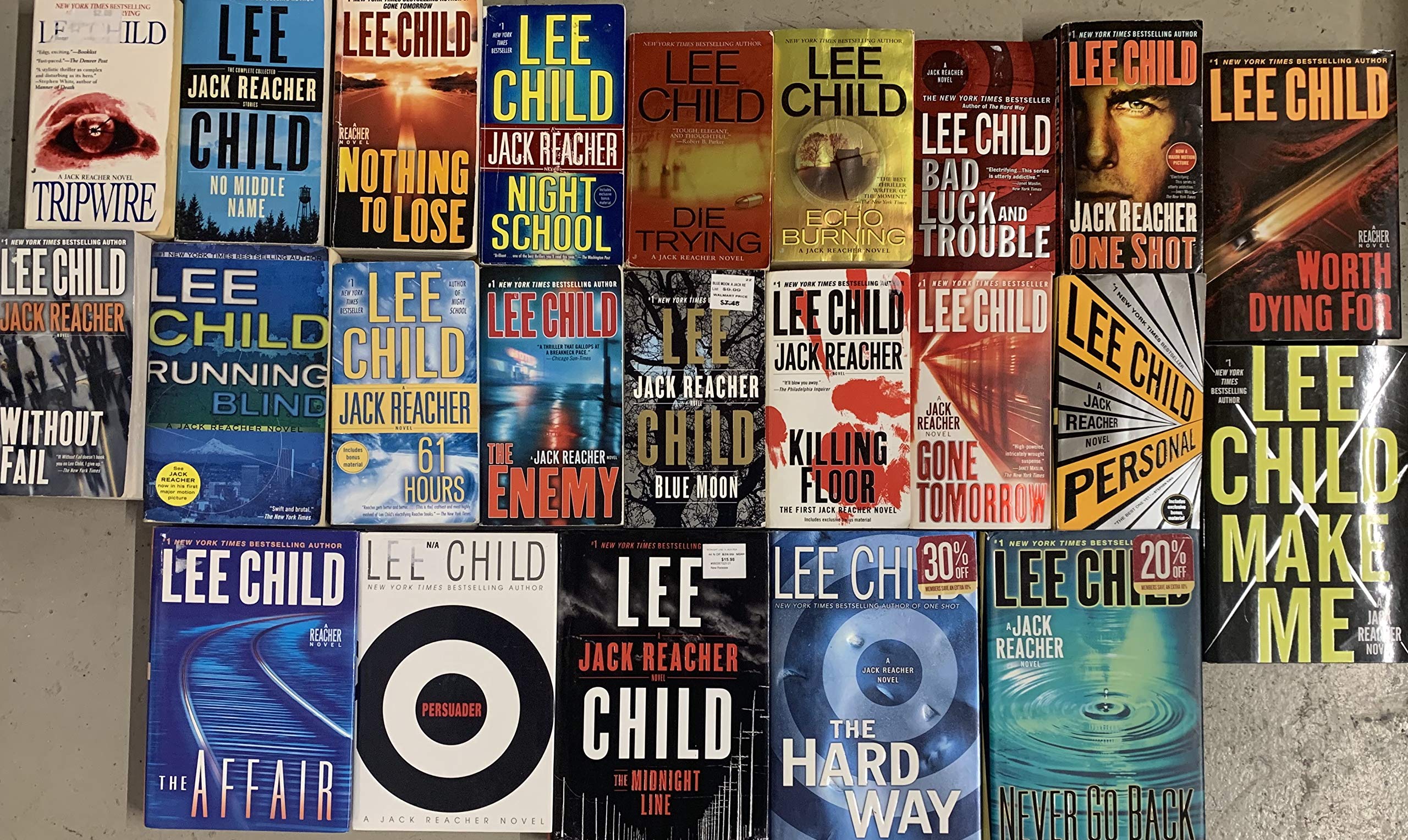 Jack Reacher Series Complete Set (BOOKS 1-18) : 1. Killing Floor 2. Die Trying 3. Tripwire 4. Running Blind 5. Echo Burning 6. Without Fail 7. Persuader 8. The Enemy 9. One Shot 10. The Hard Way 11. Books