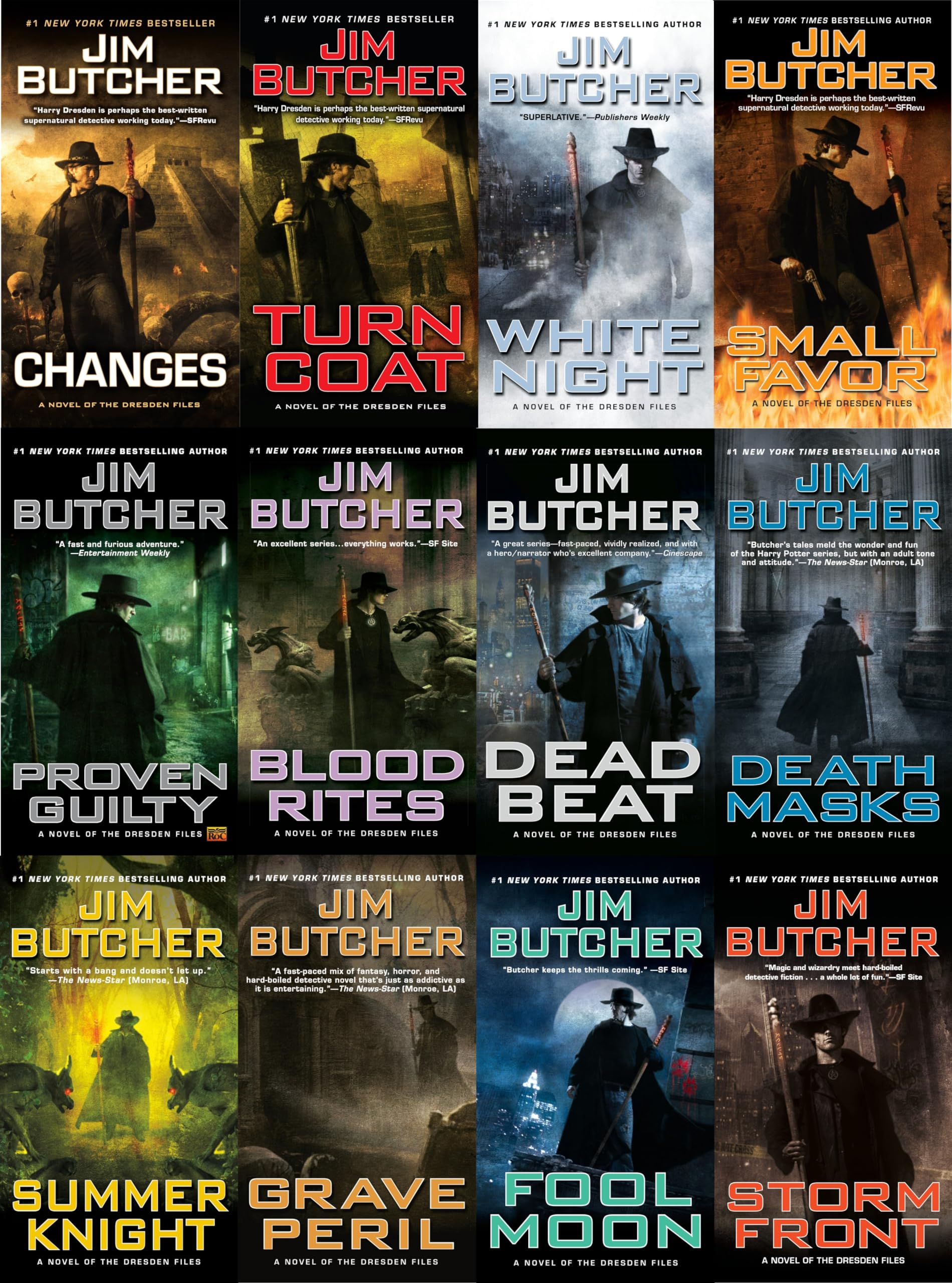 Jim Butcher the Dresden Files Series Set (Book 1-12): Storm Front, Full Moon, Grave Peril, Summer Knight, Death Masks, Blood Rites, Dead Beat, Proven Guilty, White Night, Small Favor, Turn Coat, Chang Books