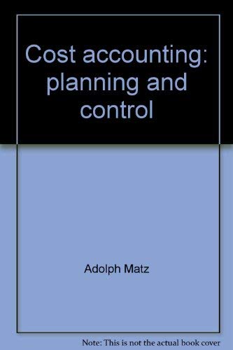 Product Image: Cost accounting: Planning and control